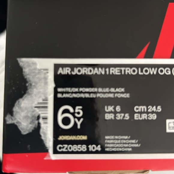 Jordan 1 Retro Low OG Black Dark Powder Blue - Picture 12 of 12